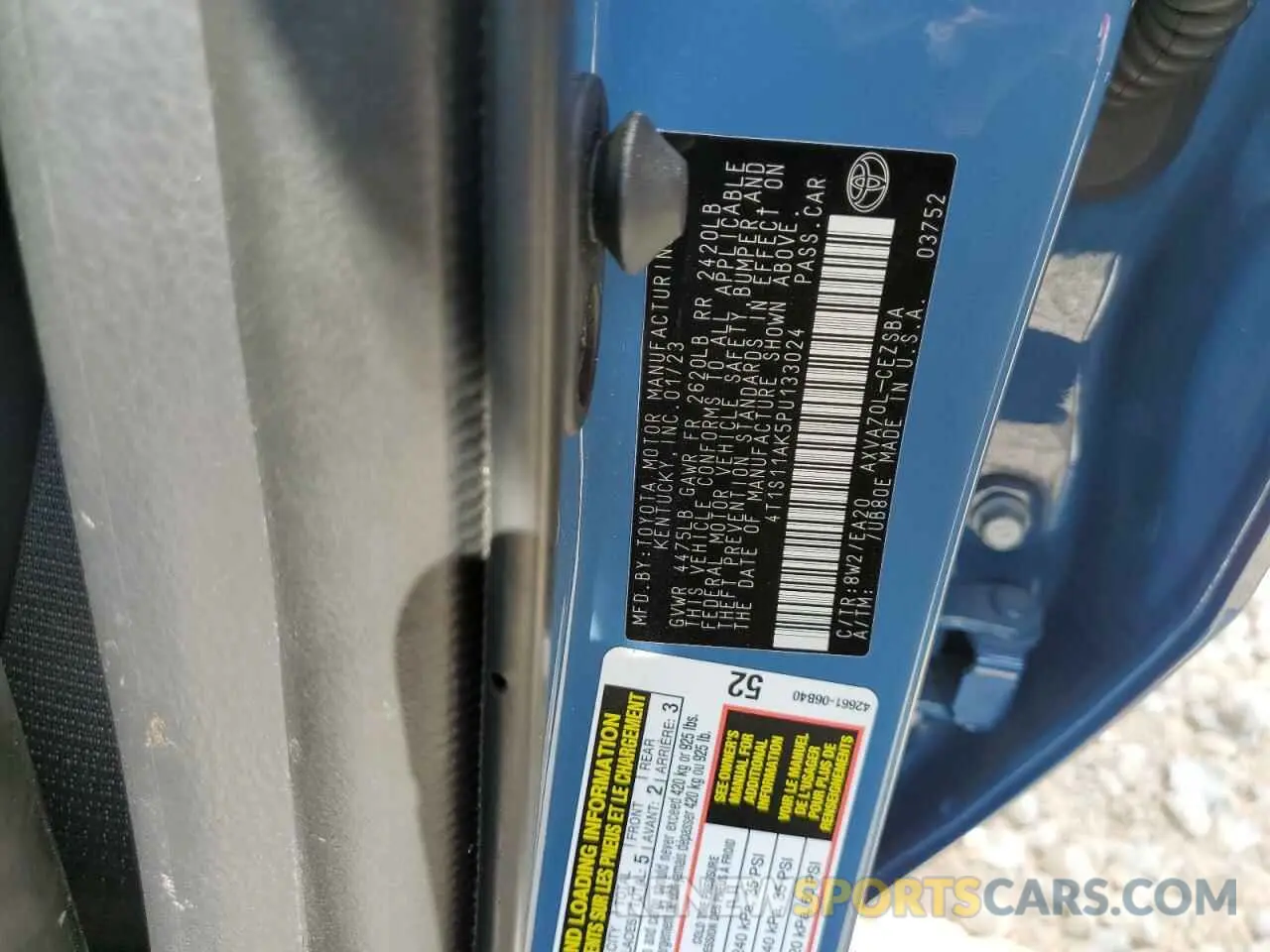 12 Photograph of a damaged car 4T1S11AK5PU133024 TOYOTA CAMRY 2023