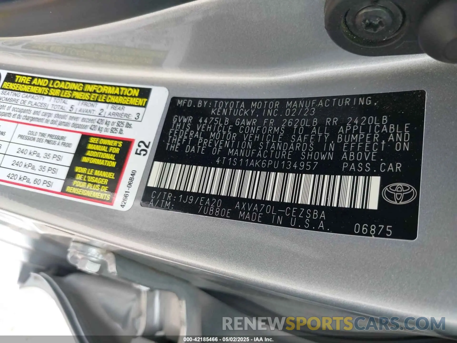 9 Photograph of a damaged car 4T1S11AK6PU134957 TOYOTA CAMRY 2023