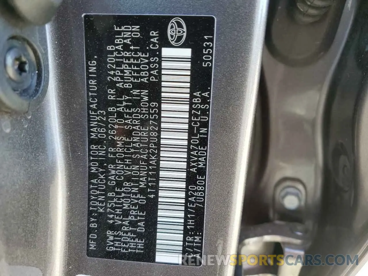 13 Photograph of a damaged car 4T1T11AK2PU827559 TOYOTA CAMRY 2023