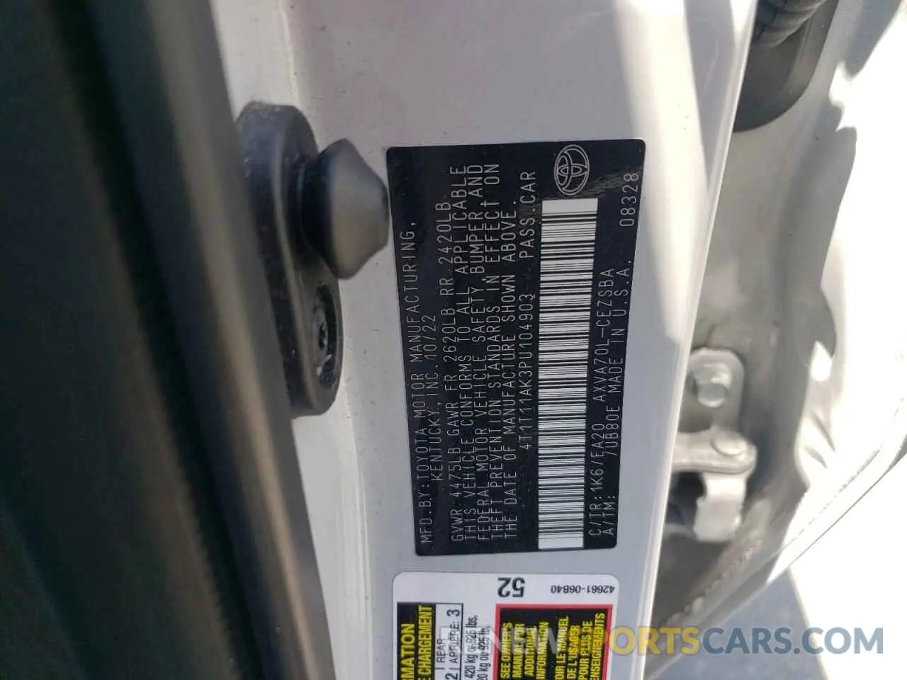 12 Photograph of a damaged car 4T1T11AK3PU104903 TOYOTA CAMRY 2023