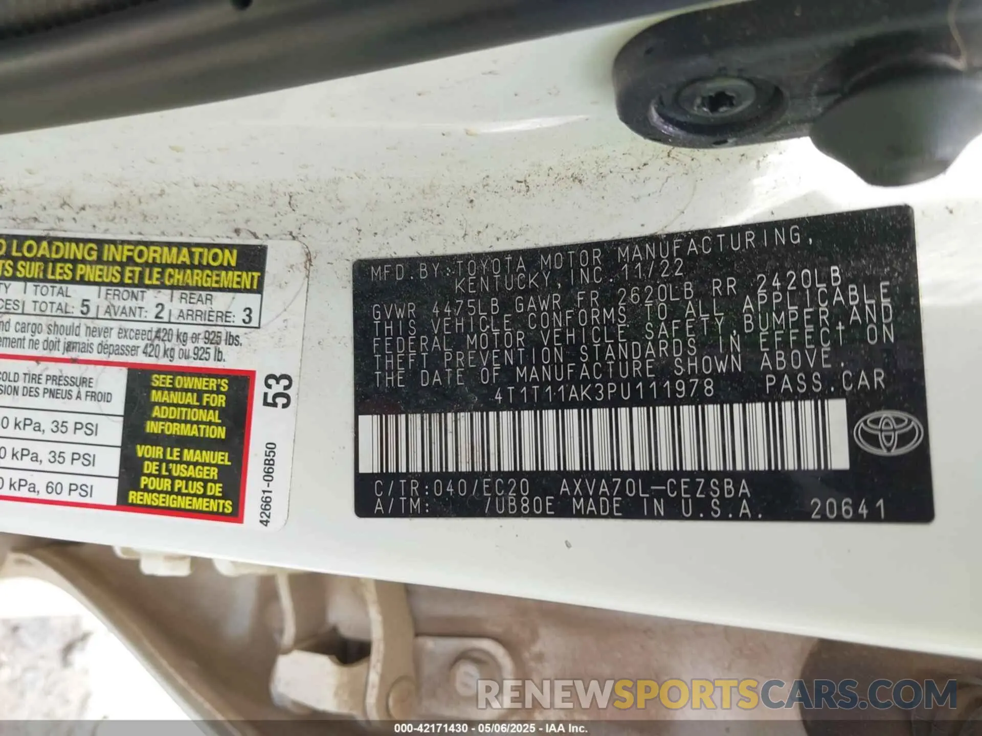 9 Photograph of a damaged car 4T1T11AK3PU111978 TOYOTA CAMRY 2023