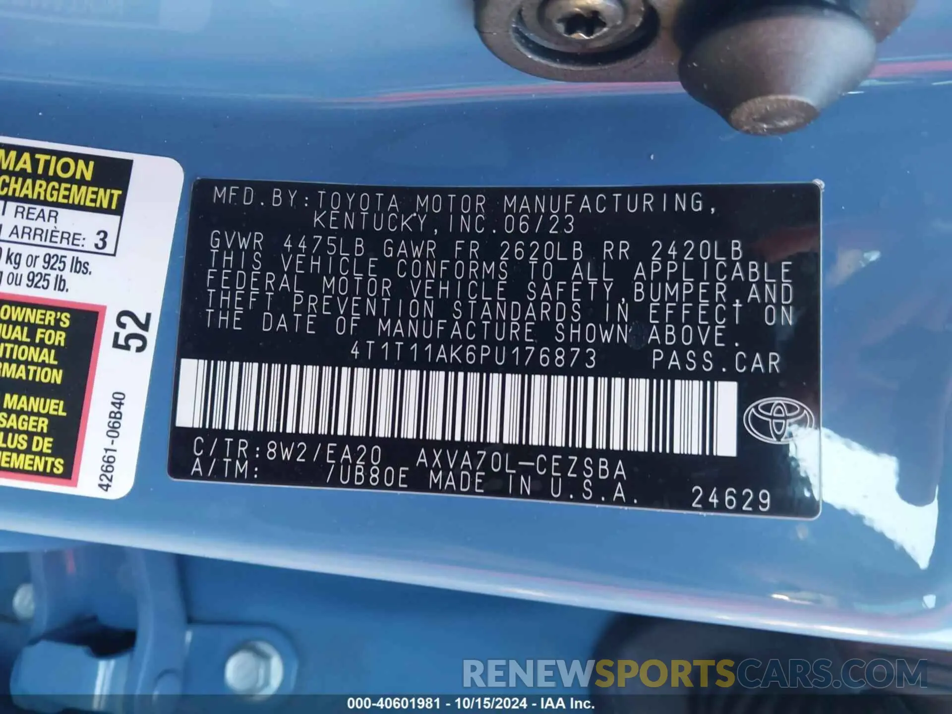 9 Photograph of a damaged car 4T1T11AK6PU176873 TOYOTA CAMRY 2023