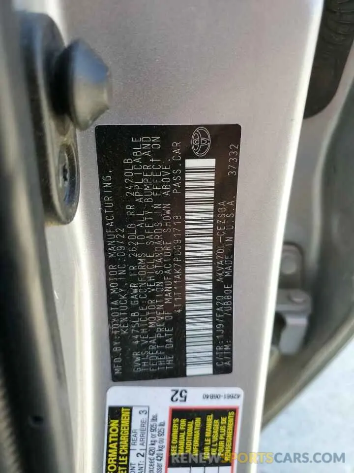 12 Photograph of a damaged car 4T1T11AK7PU091718 TOYOTA CAMRY 2023