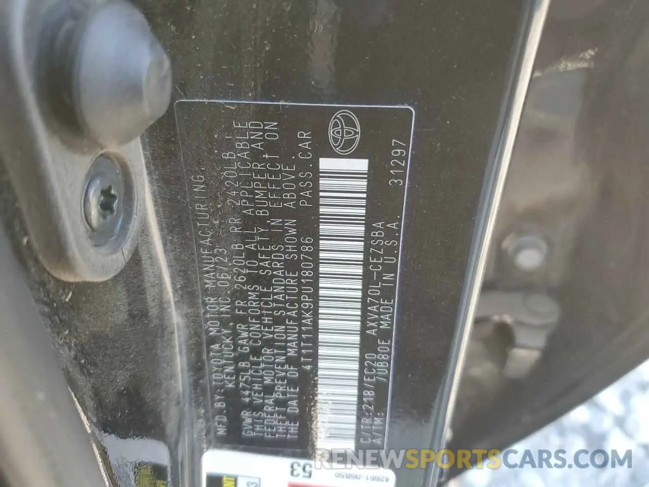 12 Photograph of a damaged car 4T1T11AK9PU180786 TOYOTA CAMRY 2023