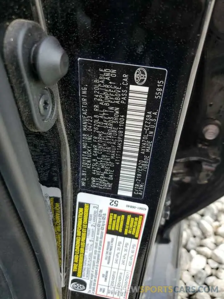 12 Photograph of a damaged car 4T1T11AK9PU811004 TOYOTA CAMRY 2023