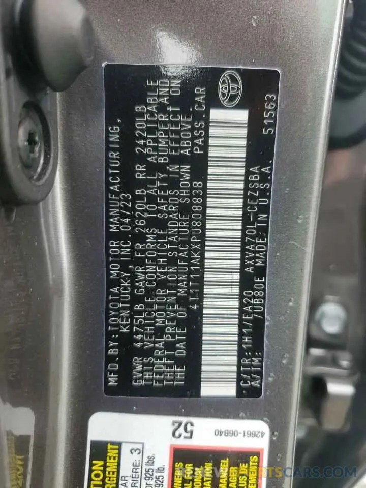 14 Photograph of a damaged car 4T1T11AKXPU808838 TOYOTA CAMRY 2023