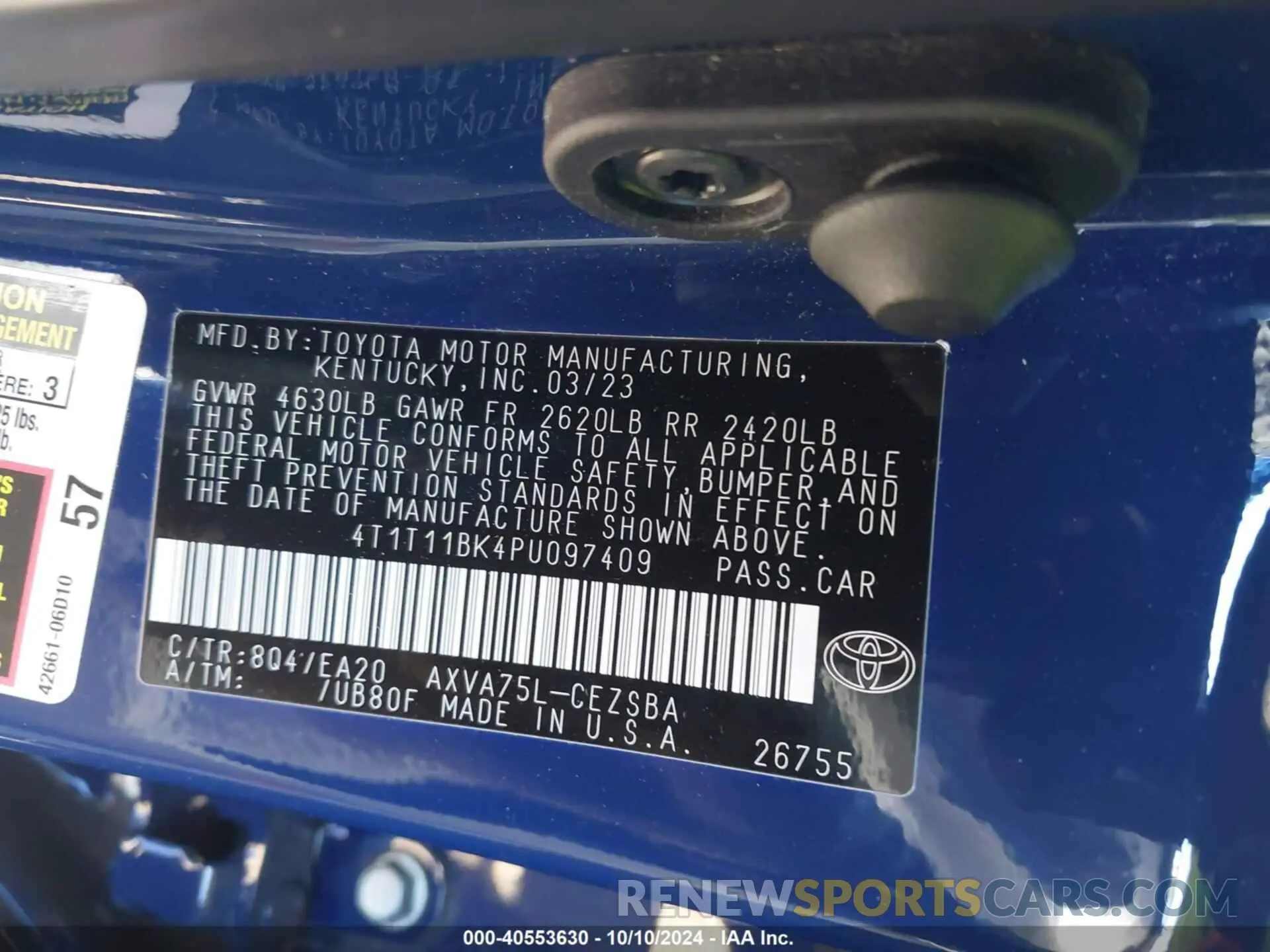 9 Photograph of a damaged car 4T1T11BK4PU097409 TOYOTA CAMRY 2023