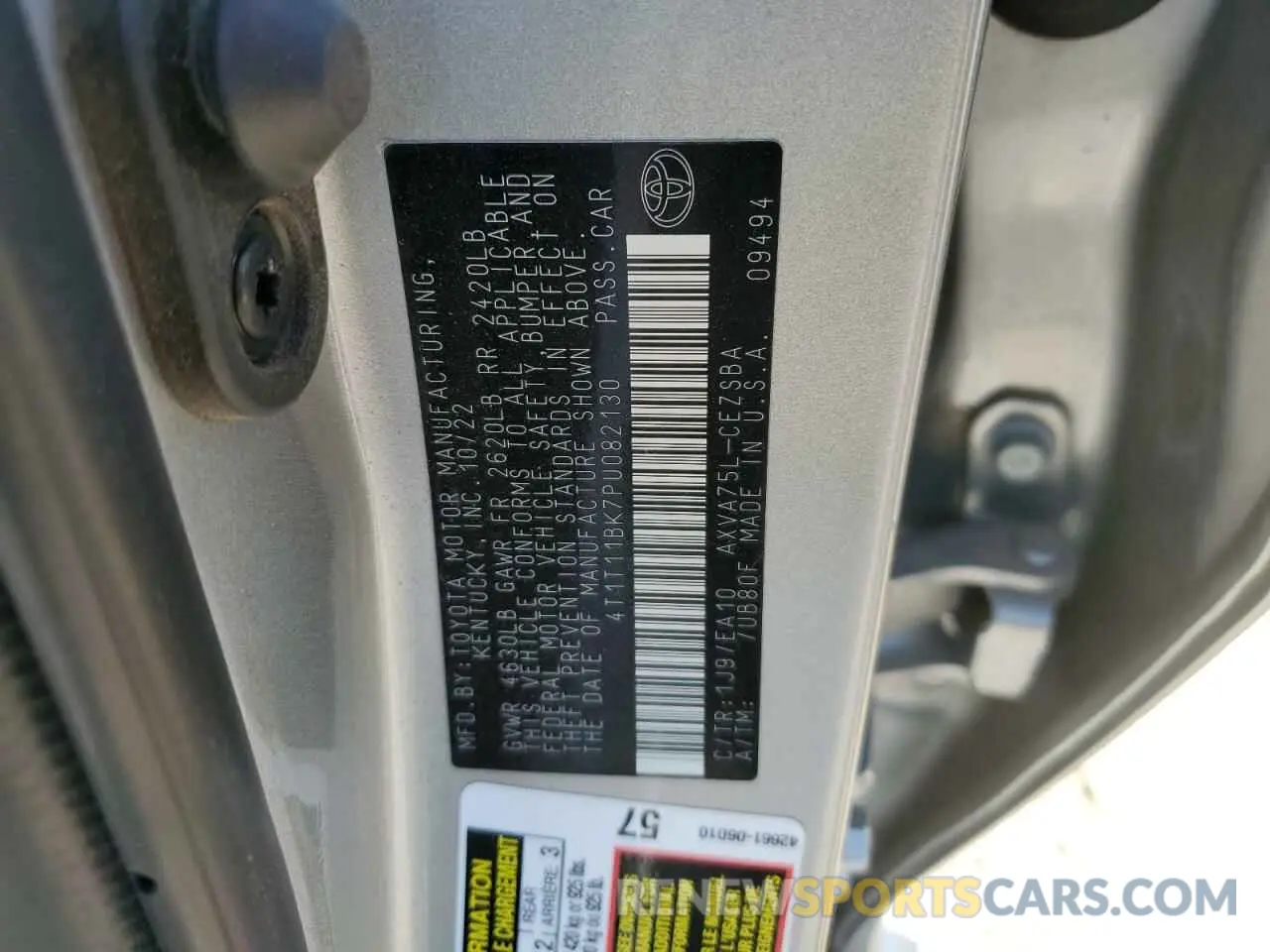 13 Photograph of a damaged car 4T1T11BK7PU082130 TOYOTA CAMRY 2023