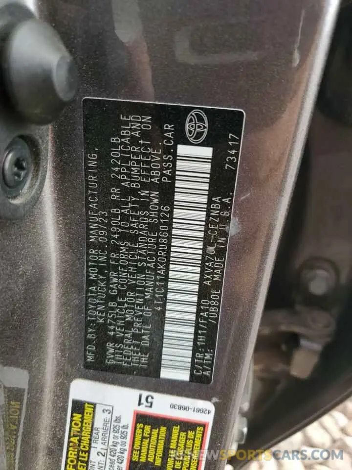 14 Photograph of a damaged car 4T1C11AK0RU860126 TOYOTA CAMRY 2024