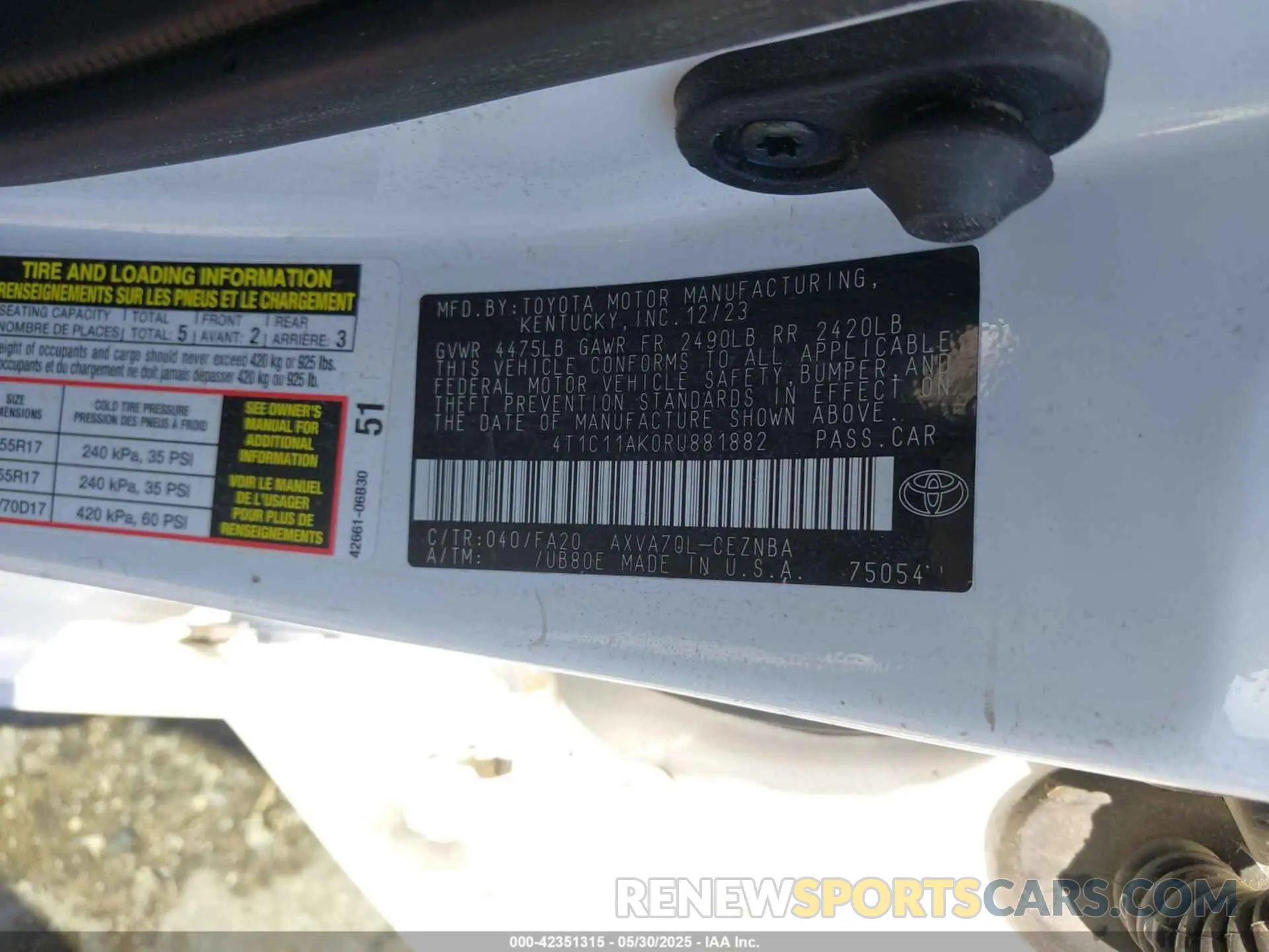 9 Photograph of a damaged car 4T1C11AK0RU881882 TOYOTA CAMRY 2024