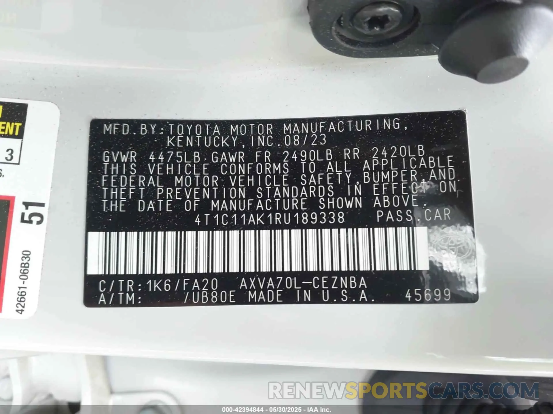 9 Photograph of a damaged car 4T1C11AK1RU189338 TOYOTA CAMRY 2024