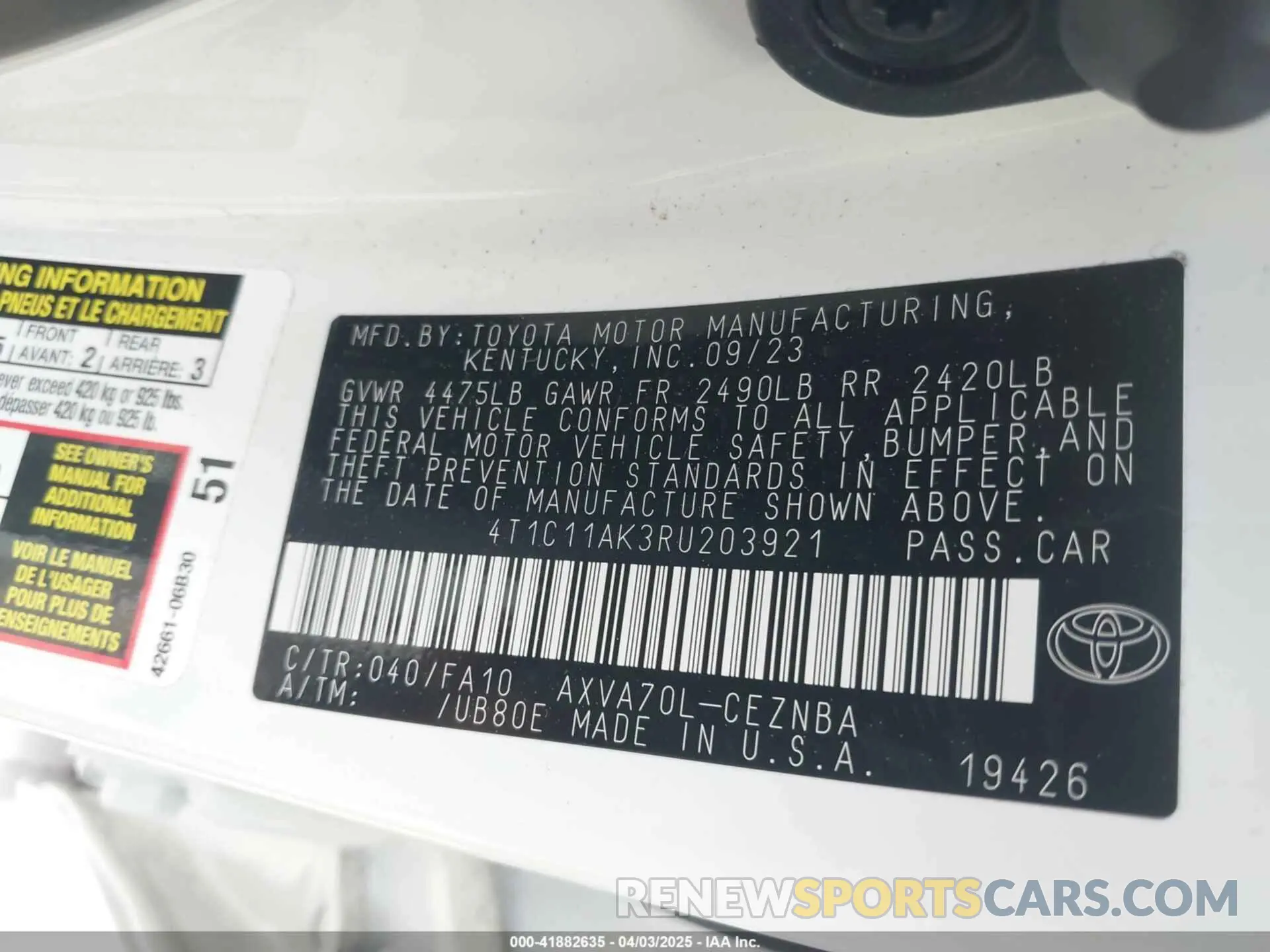 9 Photograph of a damaged car 4T1C11AK3RU203921 TOYOTA CAMRY 2024