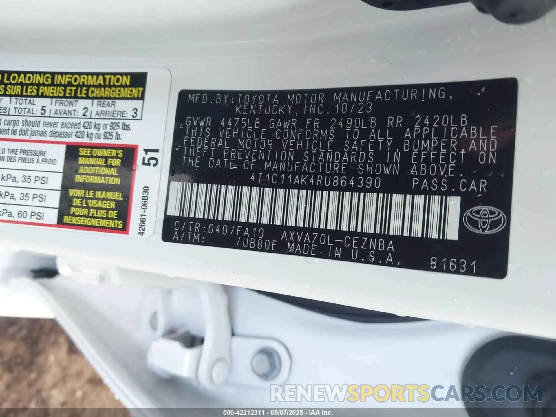 9 Photograph of a damaged car 4T1C11AK4RU864390 TOYOTA CAMRY 2024