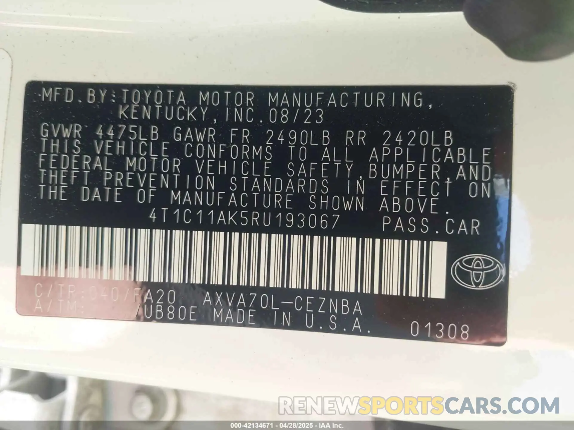9 Photograph of a damaged car 4T1C11AK5RU193067 TOYOTA CAMRY 2024