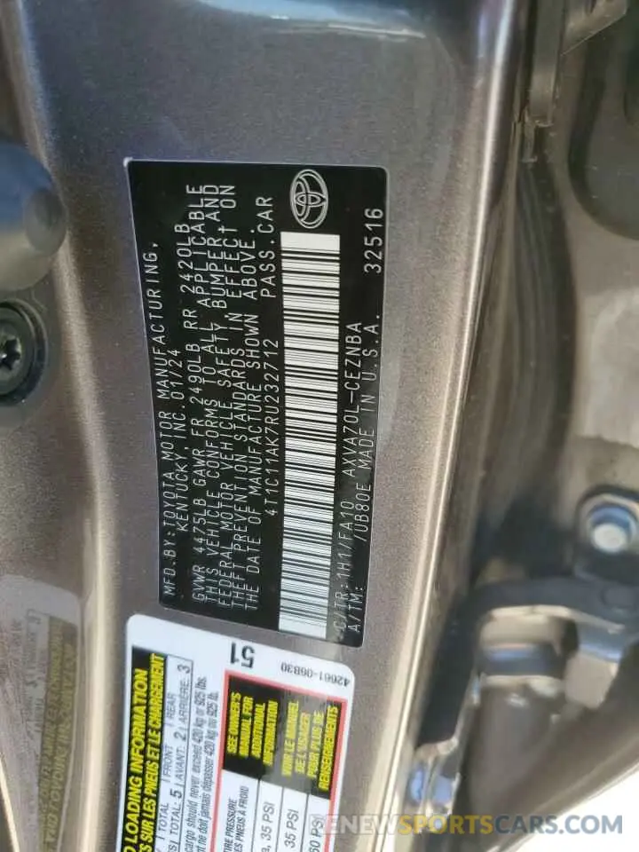12 Photograph of a damaged car 4T1C11AK7RU232712 TOYOTA CAMRY 2024