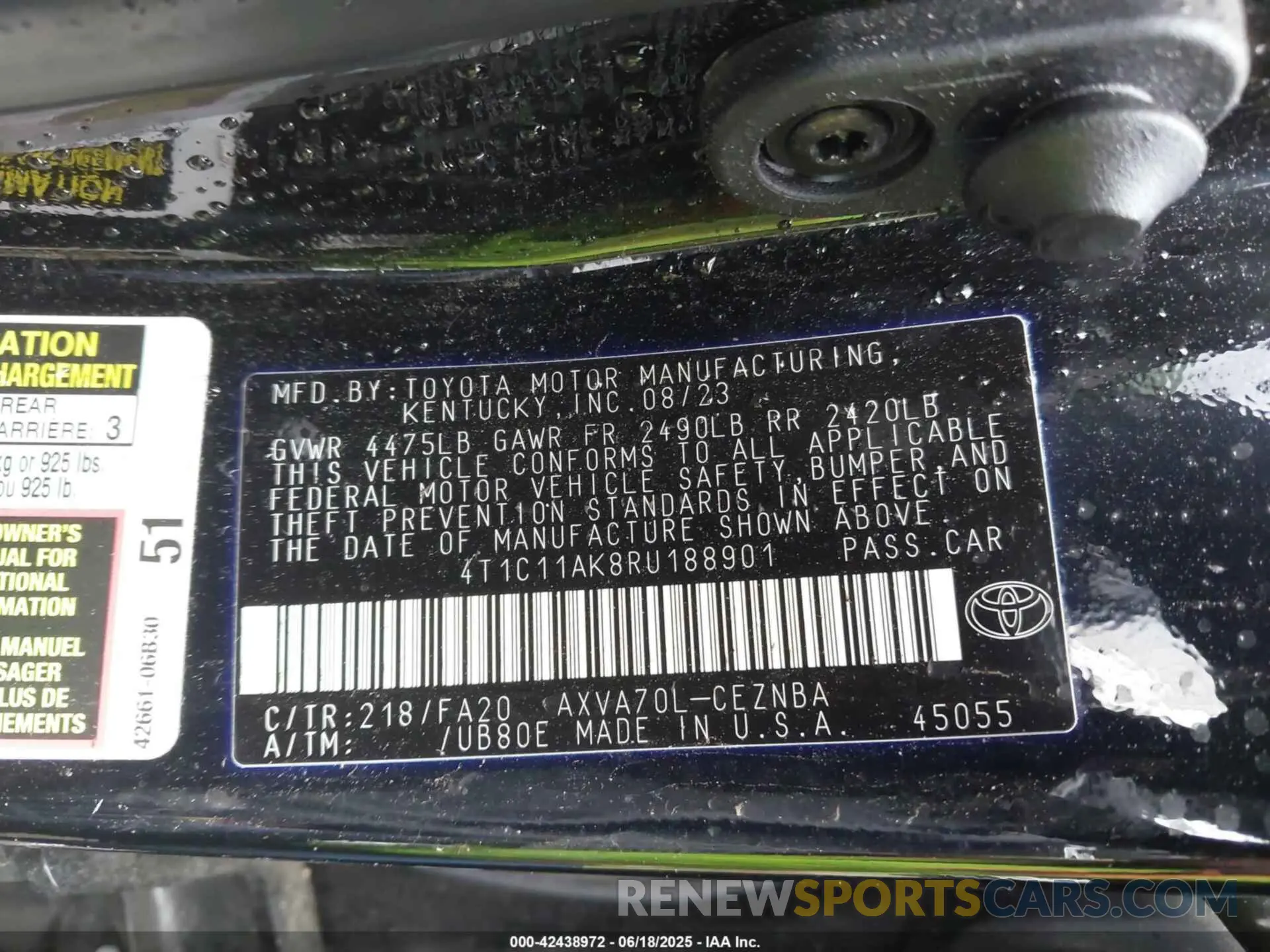 9 Photograph of a damaged car 4T1C11AK8RU188901 TOYOTA CAMRY 2024