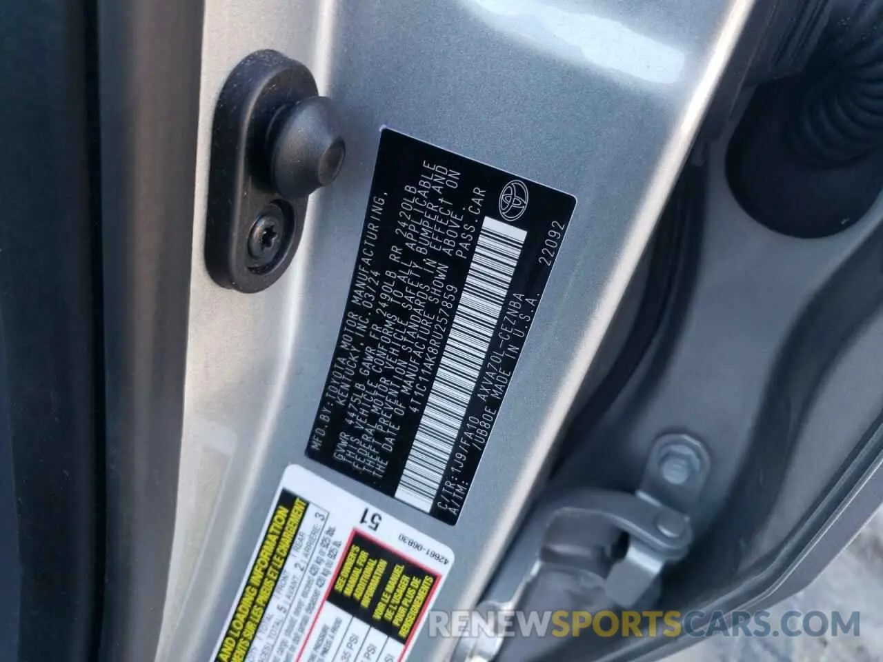 12 Photograph of a damaged car 4T1C11AK8RU257859 TOYOTA CAMRY 2024
