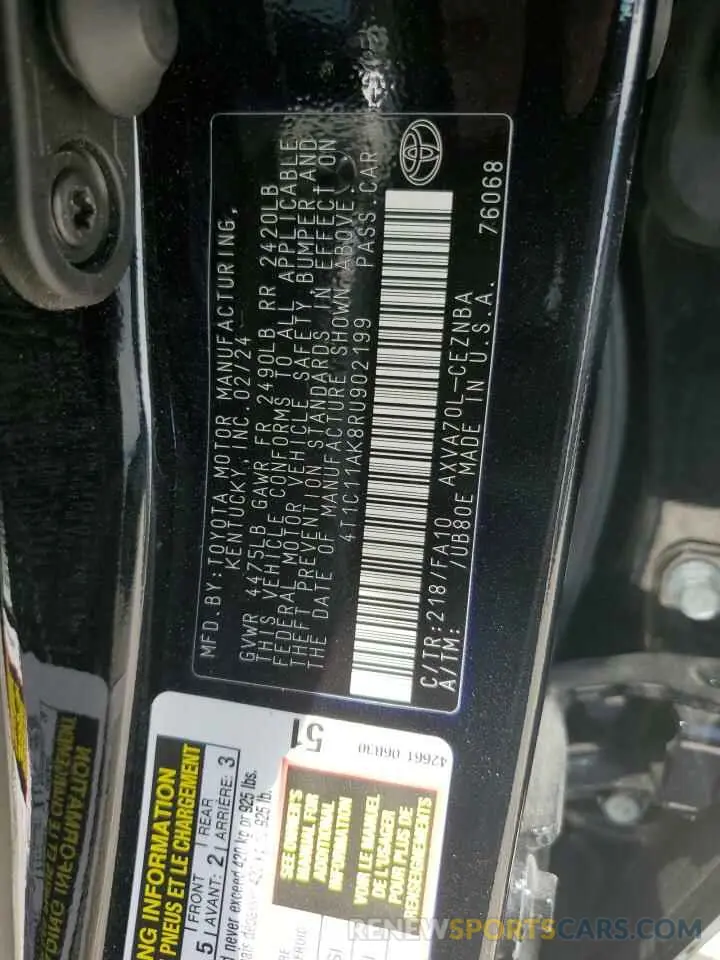 14 Photograph of a damaged car 4T1C11AK8RU902199 TOYOTA CAMRY 2024