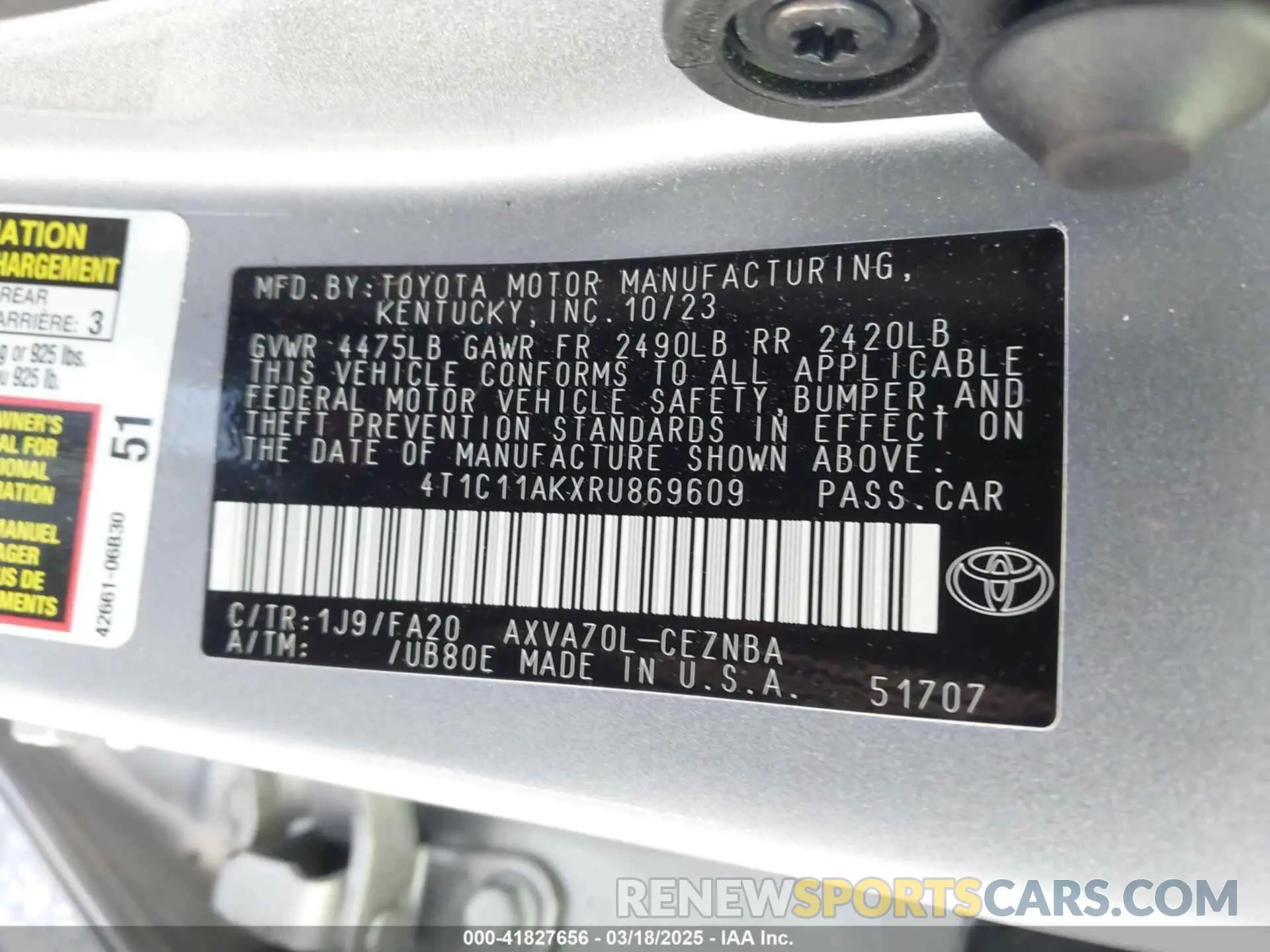 9 Photograph of a damaged car 4T1C11AKXRU869609 TOYOTA CAMRY 2024