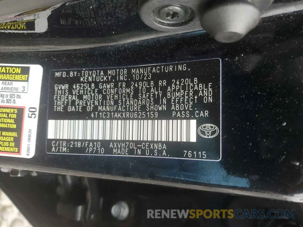 13 Photograph of a damaged car 4T1C31AKXRU625159 TOYOTA CAMRY 2024