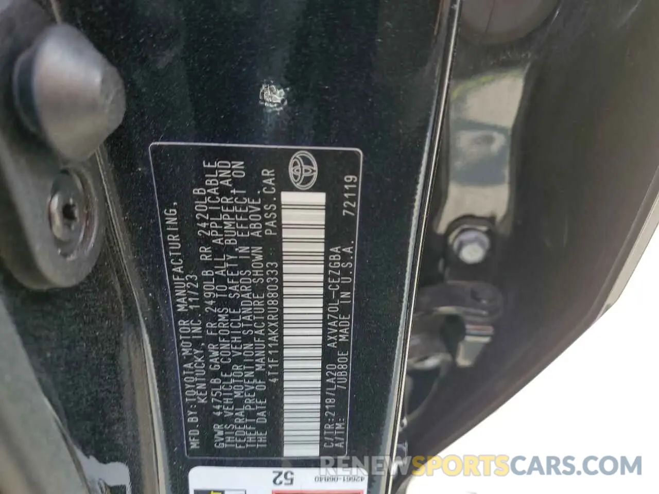 13 Photograph of a damaged car 4T1F11AKXRU880333 TOYOTA CAMRY 2024