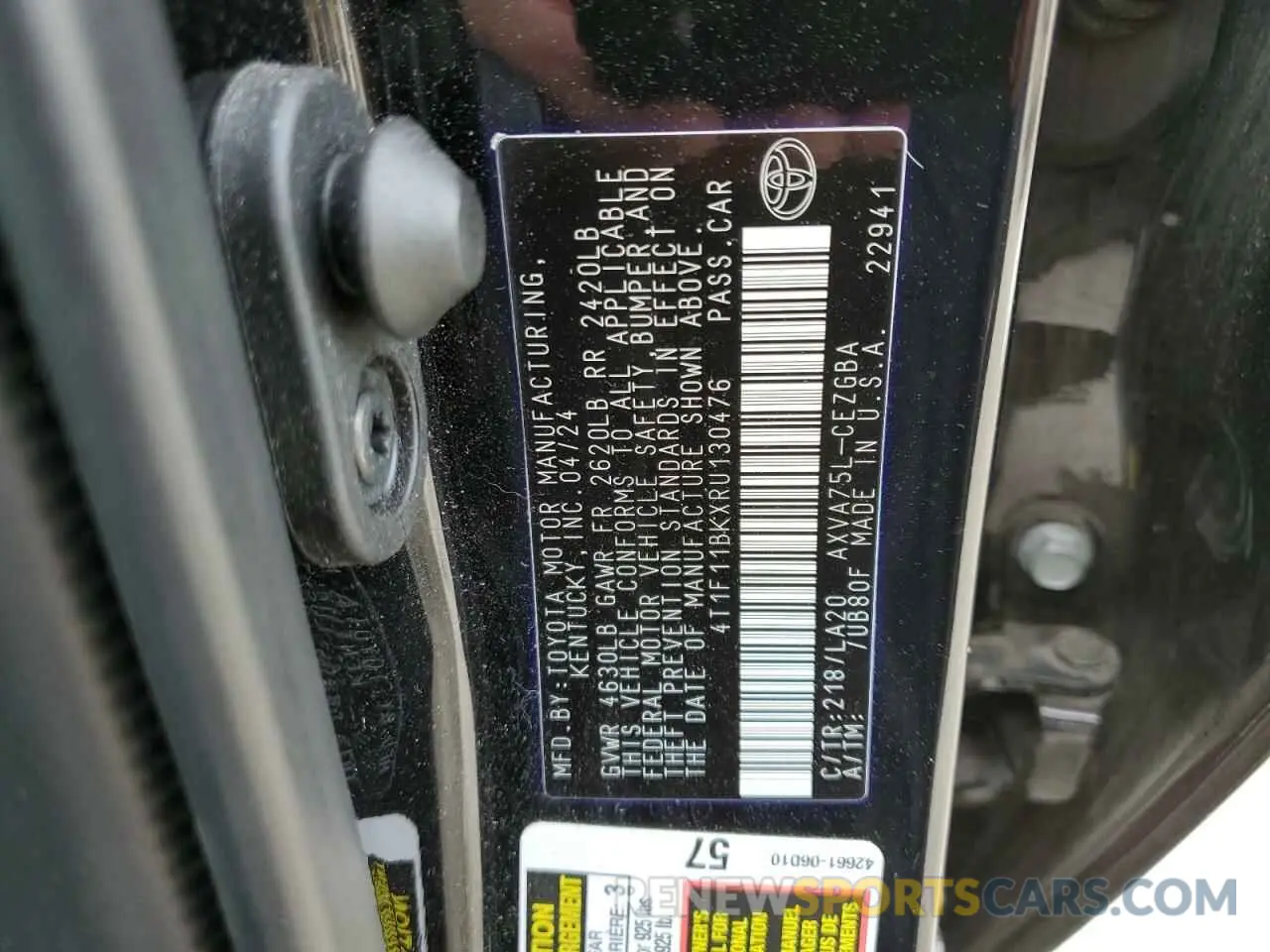 12 Photograph of a damaged car 4T1F11BKXRU130476 TOYOTA CAMRY 2024