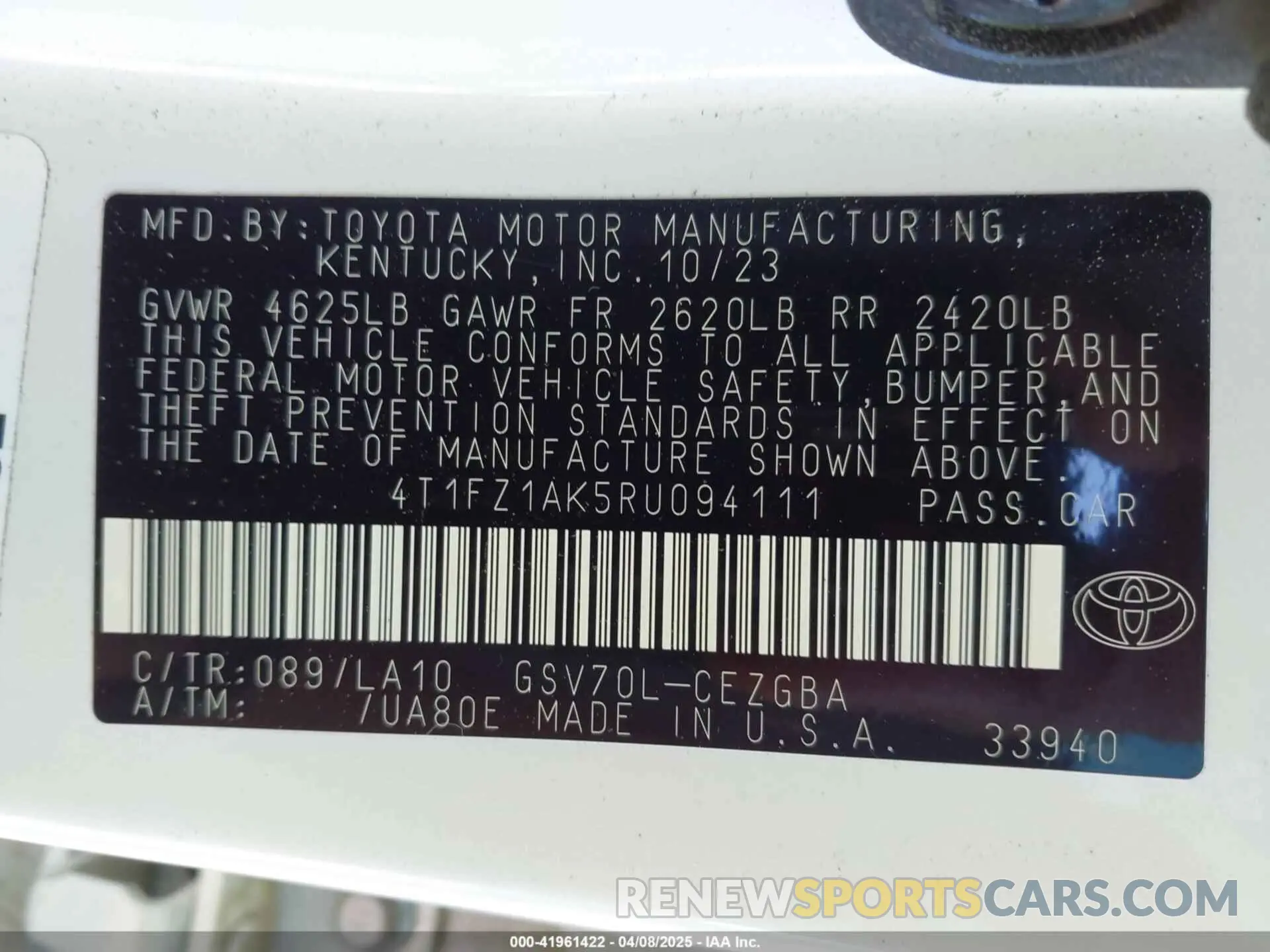 9 Photograph of a damaged car 4T1FZ1AK5RU094111 TOYOTA CAMRY 2024