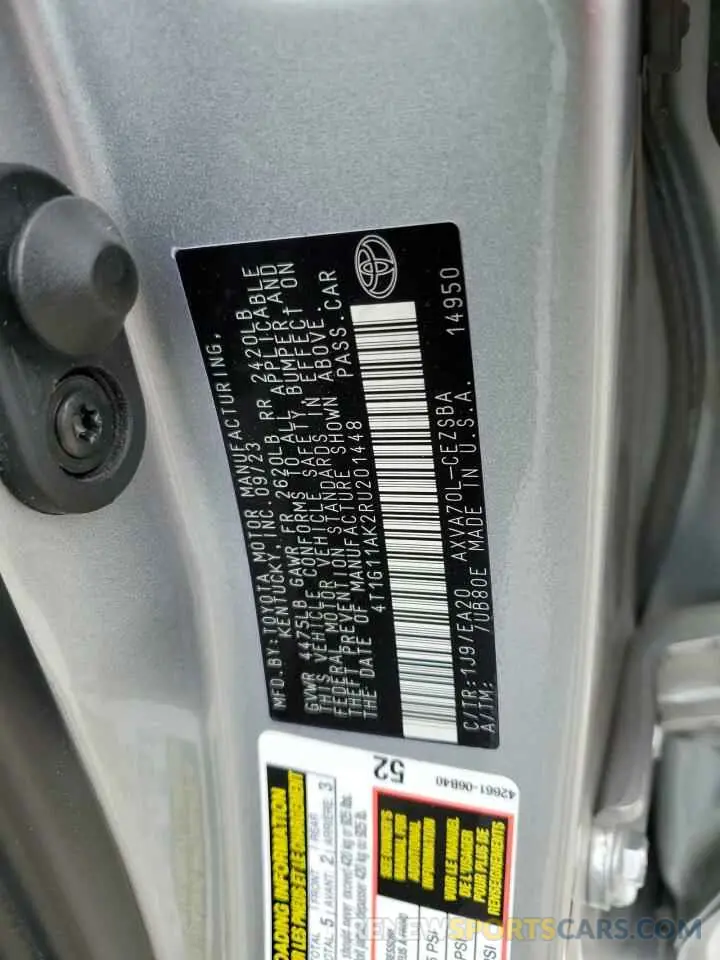 12 Photograph of a damaged car 4T1G11AK2RU201448 TOYOTA CAMRY 2024