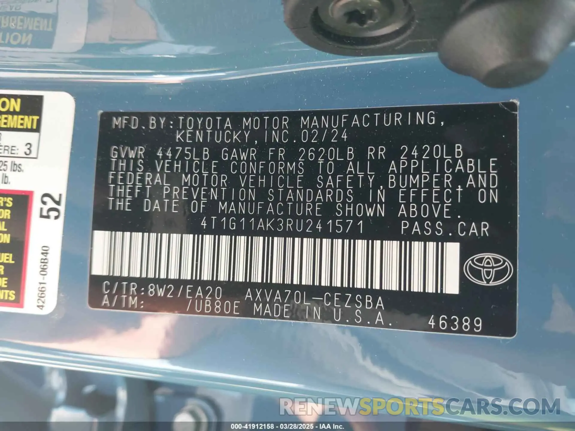 9 Photograph of a damaged car 4T1G11AK3RU241571 TOYOTA CAMRY 2024
