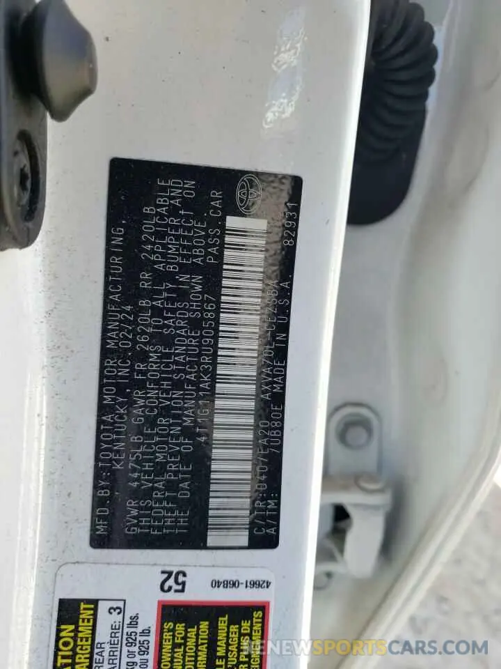 14 Photograph of a damaged car 4T1G11AK3RU905867 TOYOTA CAMRY 2024