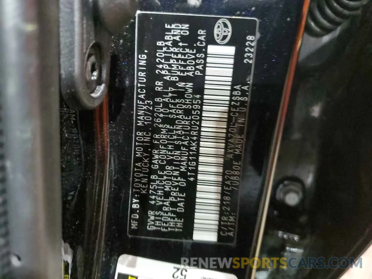 12 Photograph of a damaged car 4T1G11AK4RU205954 TOYOTA CAMRY 2024
