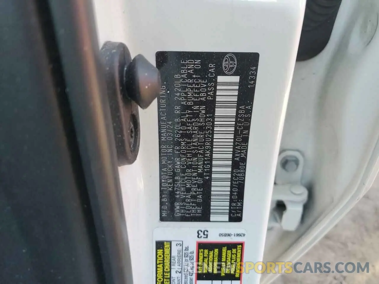 13 Photograph of a damaged car 4T1G11AK9RU253031 TOYOTA CAMRY 2024