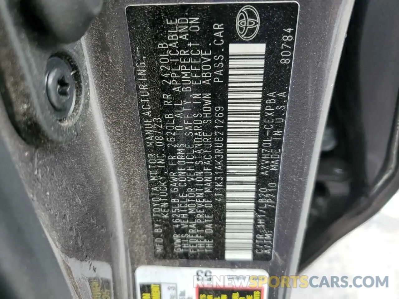 15 Photograph of a damaged car 4T1K31AK3RU621269 TOYOTA CAMRY 2024