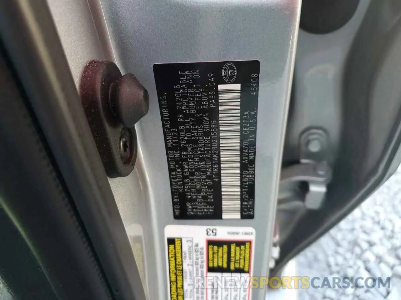 12 Photograph of a damaged car 4T1K61AK2RU215586 TOYOTA CAMRY 2024