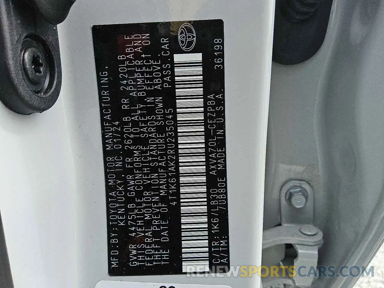 12 Photograph of a damaged car 4T1K61AK2RU235045 TOYOTA CAMRY 2024