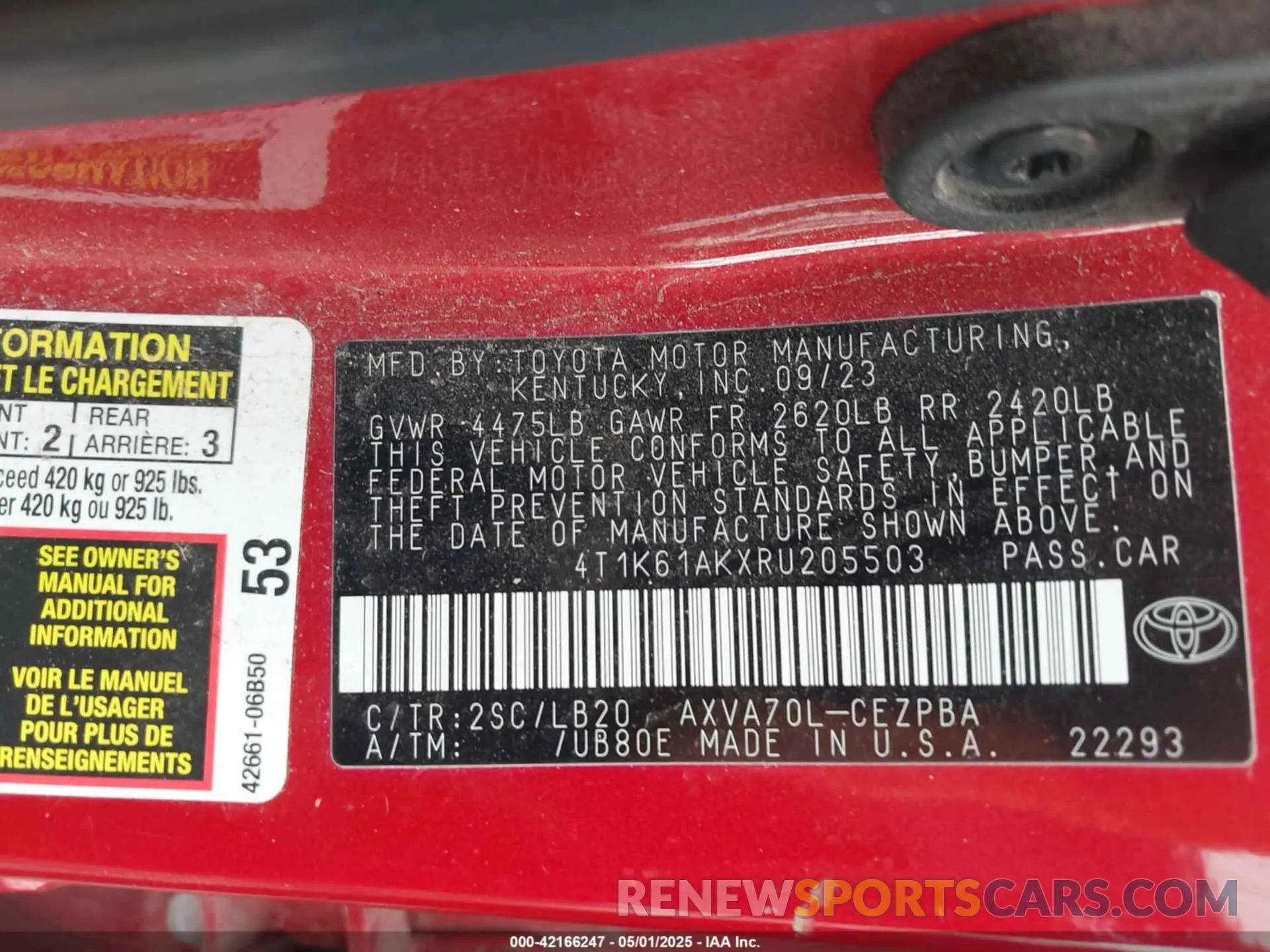 9 Photograph of a damaged car 4T1K61AKXRU205503 TOYOTA CAMRY 2024