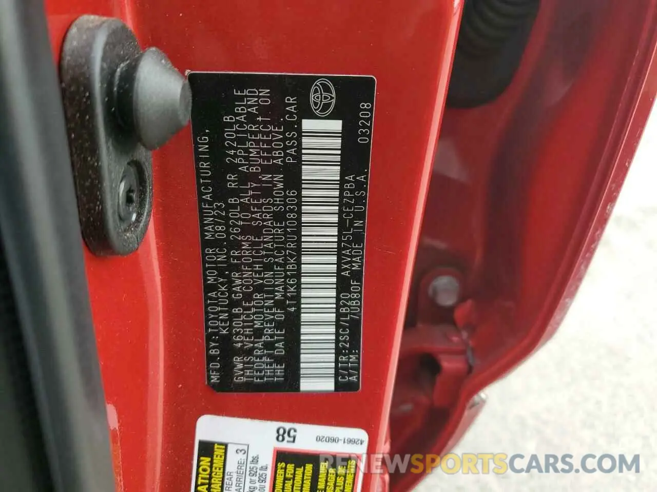 14 Photograph of a damaged car 4T1K61BK7RU108306 TOYOTA CAMRY 2024