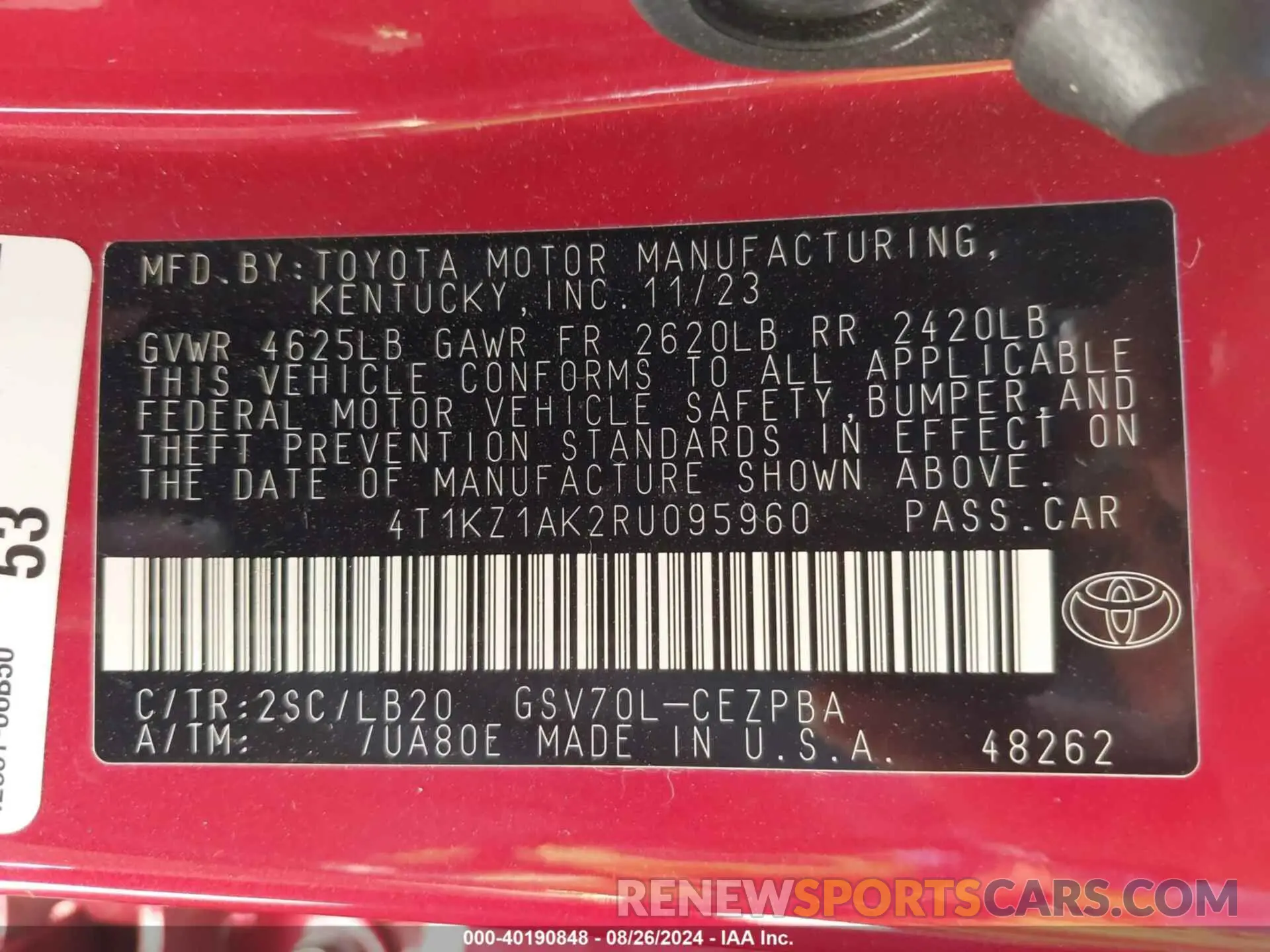 9 Photograph of a damaged car 4T1KZ1AK2RU095960 TOYOTA CAMRY 2024