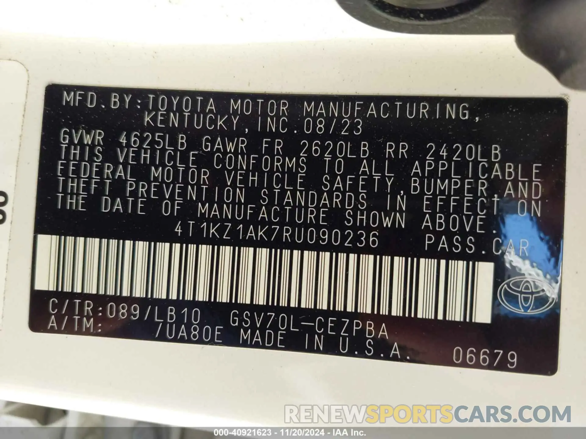 9 Photograph of a damaged car 4T1KZ1AK7RU090236 TOYOTA CAMRY 2024