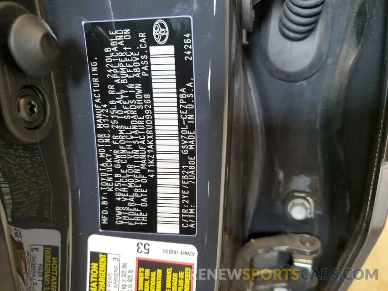 13 Photograph of a damaged car 4T1KZ1AKXRU099268 TOYOTA CAMRY 2024