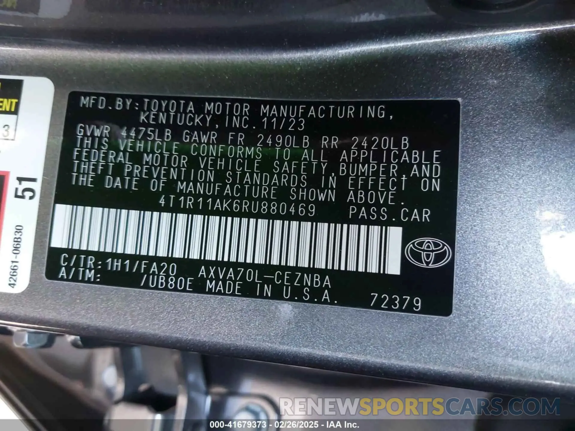 9 Photograph of a damaged car 4T1R11AK6RU880469 TOYOTA CAMRY 2024