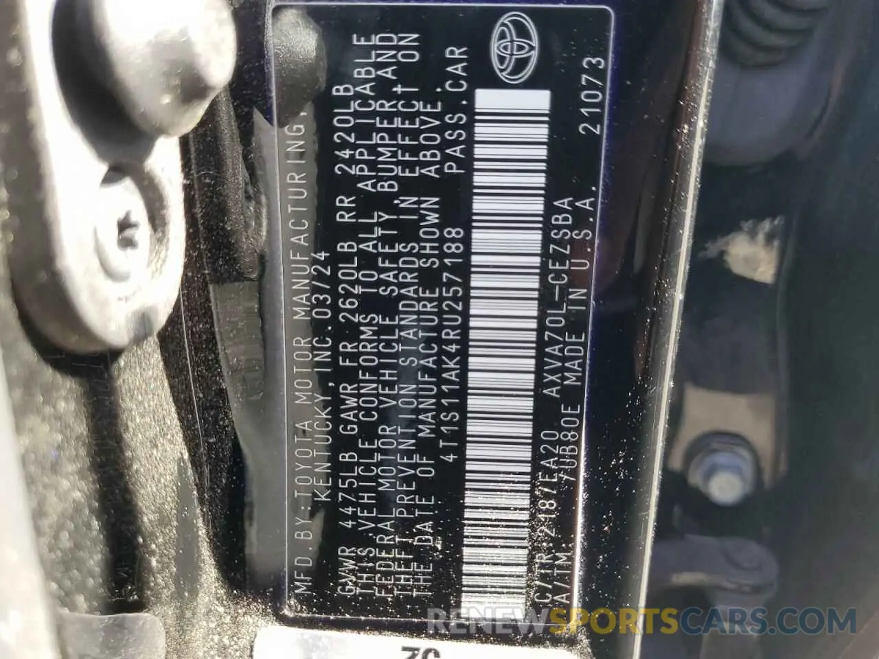 14 Photograph of a damaged car 4T1S11AK4RU257188 TOYOTA CAMRY 2024
