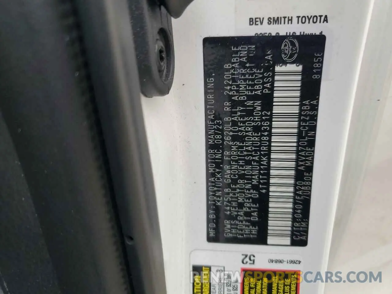 13 Photograph of a damaged car 4T1T11AK1RU843612 TOYOTA CAMRY 2024