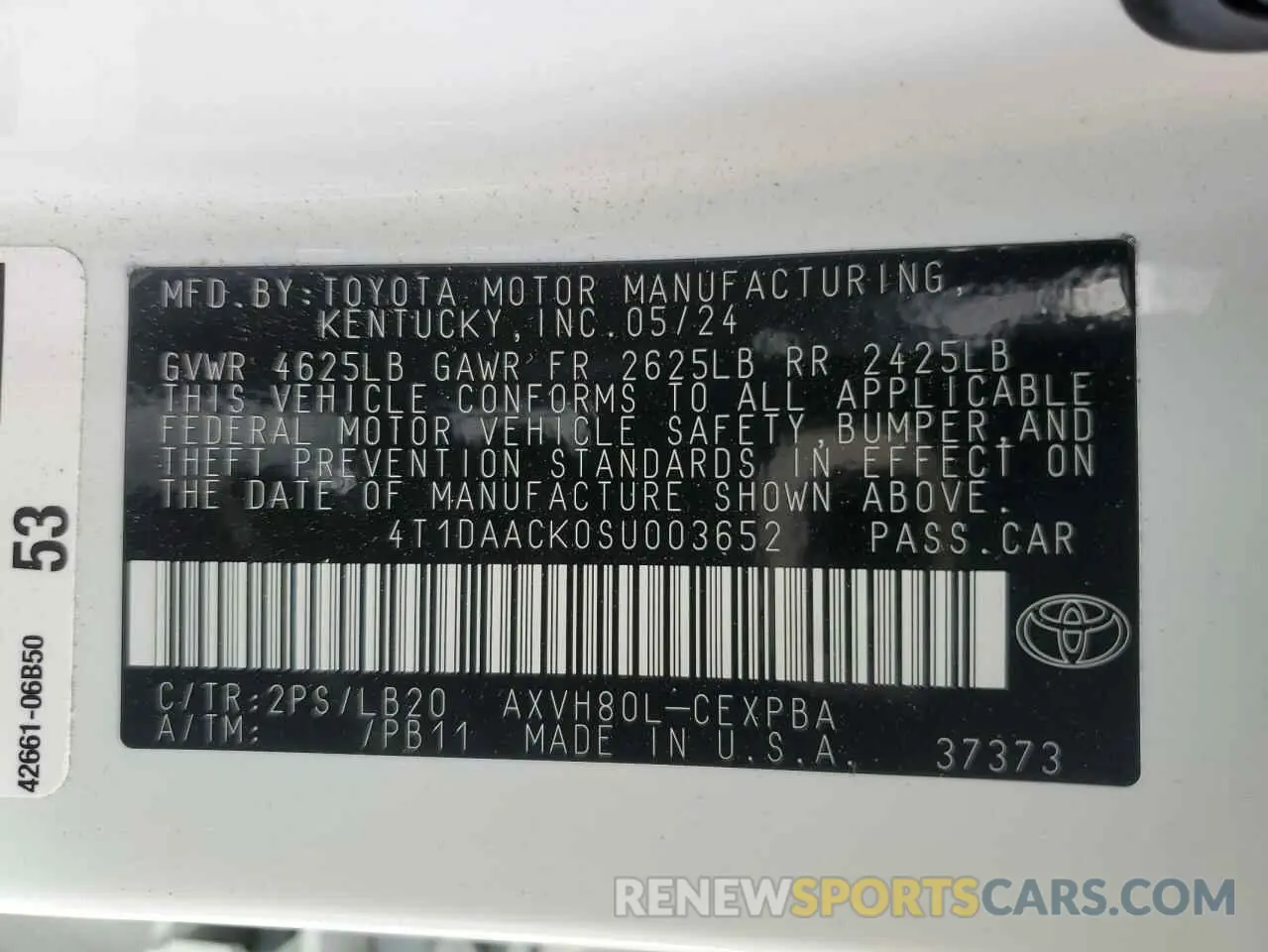 15 Photograph of a damaged car 4T1DAACK0SU003652 TOYOTA CAMRY 2025