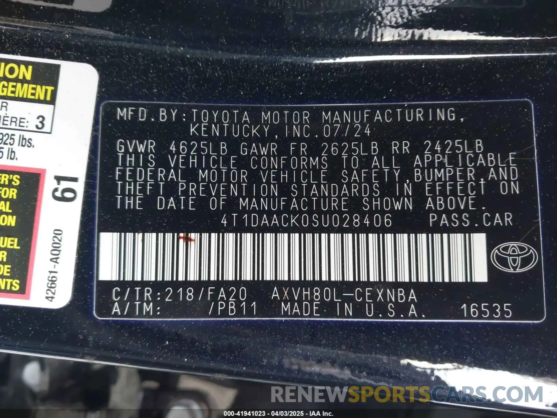 9 Photograph of a damaged car 4T1DAACK0SU028406 TOYOTA CAMRY 2025