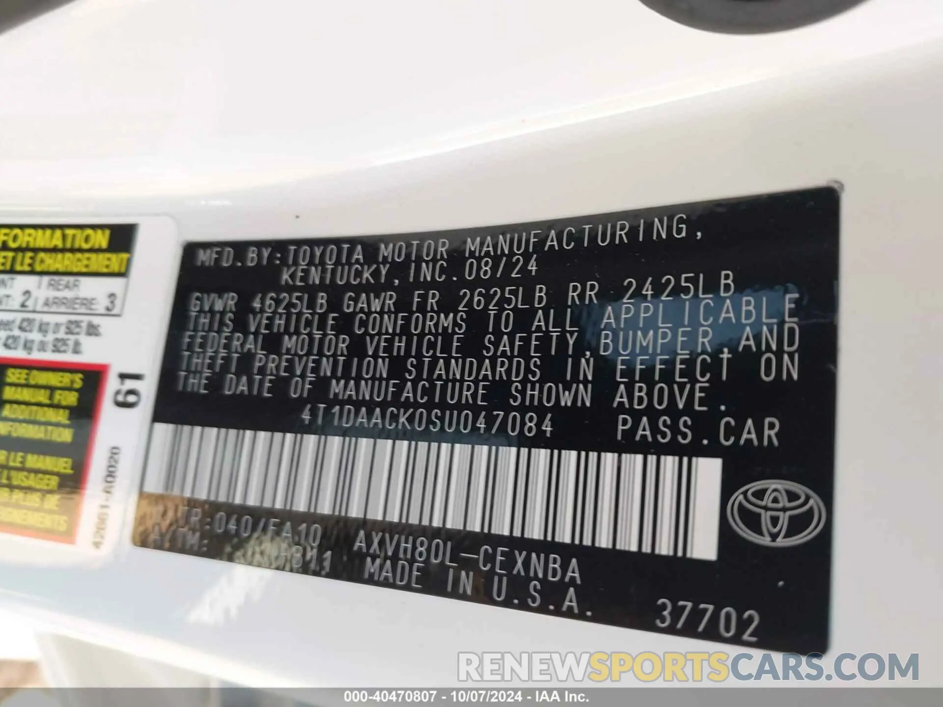 9 Photograph of a damaged car 4T1DAACK0SU047084 TOYOTA CAMRY 2025