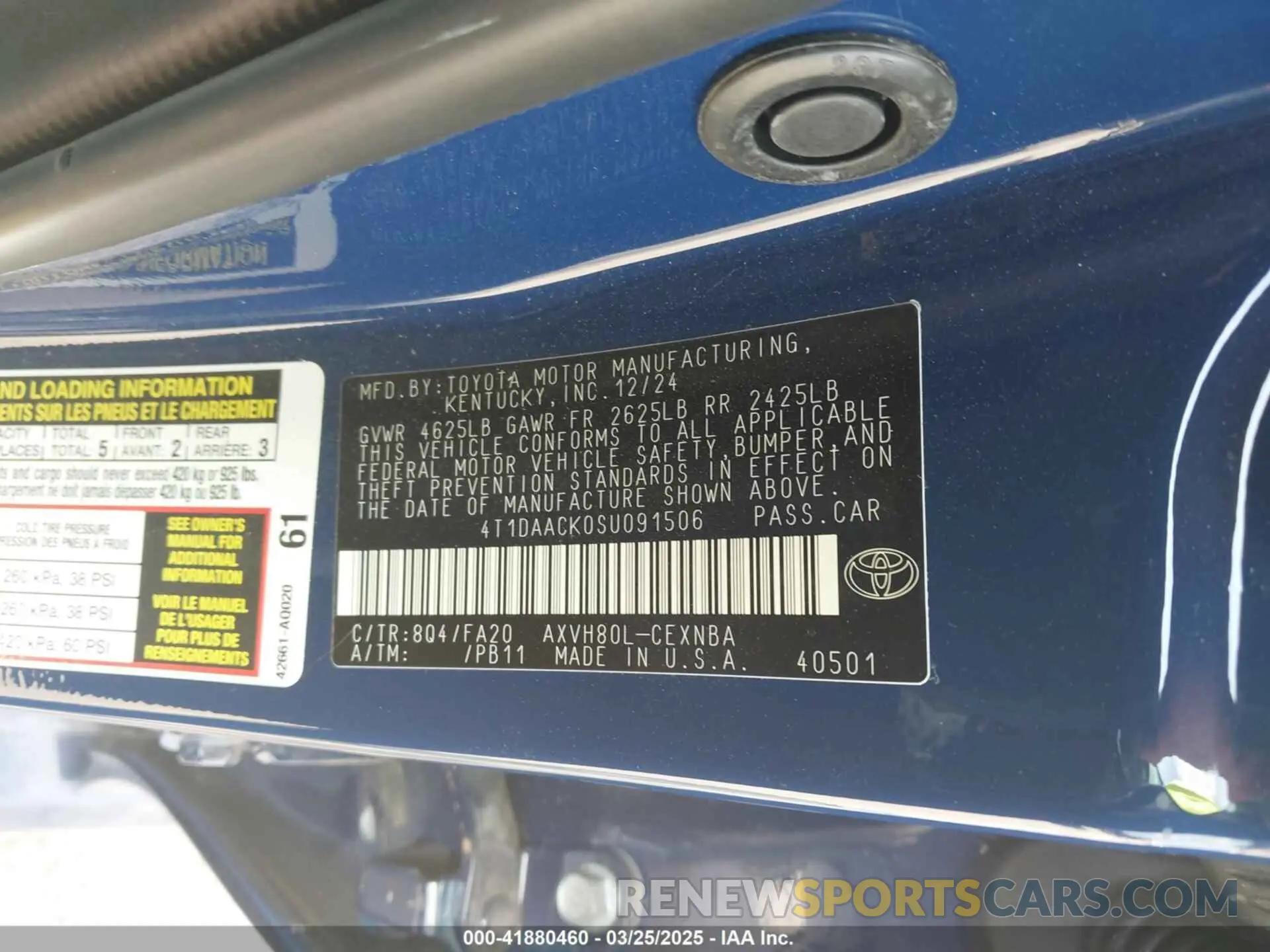 9 Photograph of a damaged car 4T1DAACK0SU091506 TOYOTA CAMRY 2025