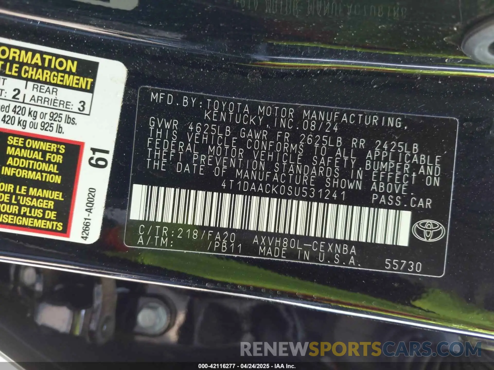 9 Photograph of a damaged car 4T1DAACK0SU531241 TOYOTA CAMRY 2025