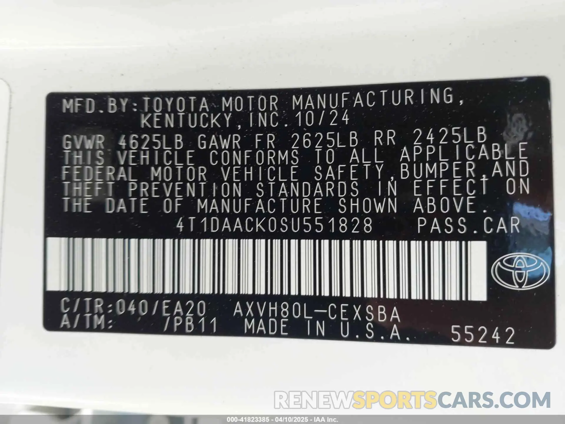 9 Photograph of a damaged car 4T1DAACK0SU551828 TOYOTA CAMRY 2025