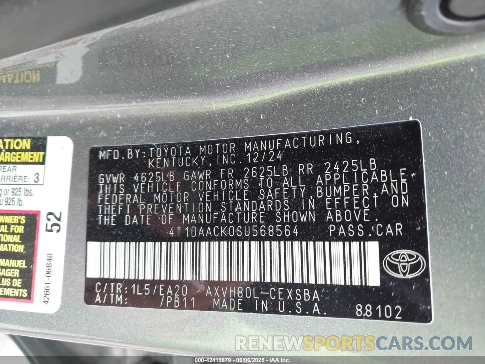 9 Photograph of a damaged car 4T1DAACK0SU568564 TOYOTA CAMRY 2025